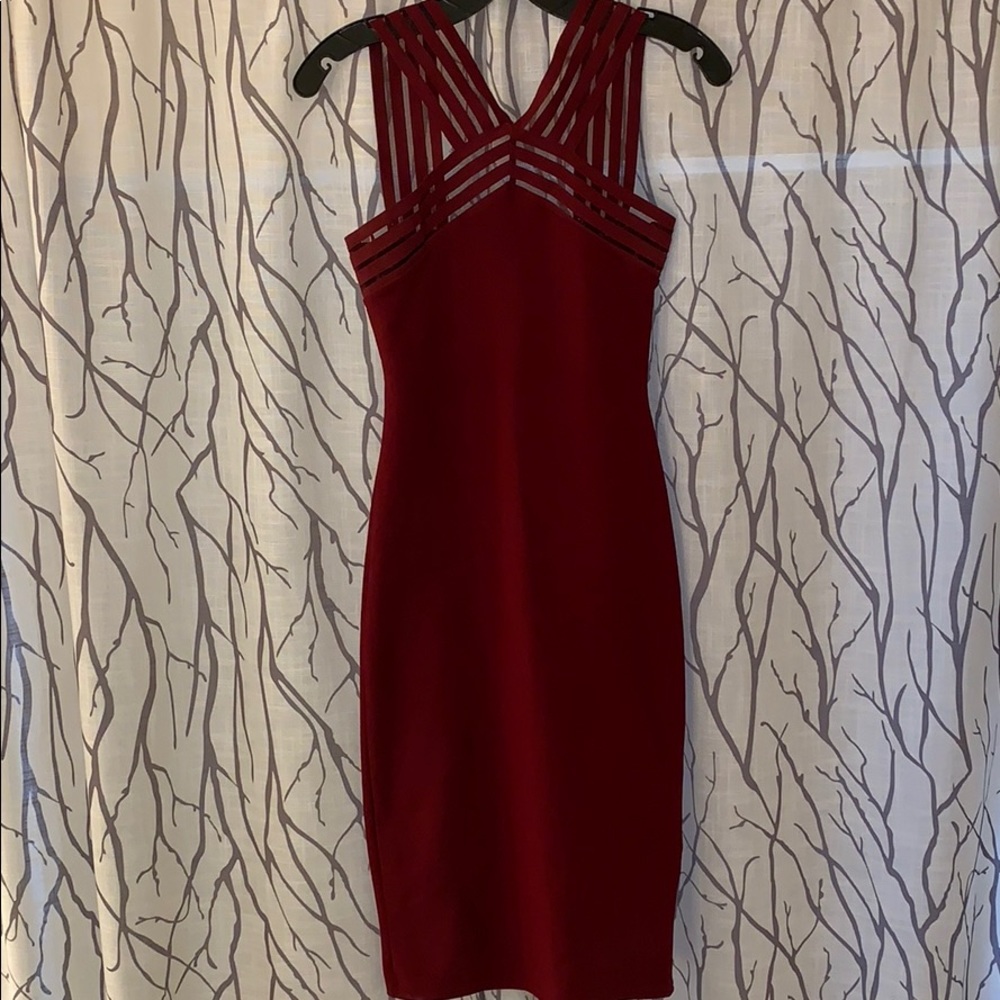 Cranberry Red Midi Dress.